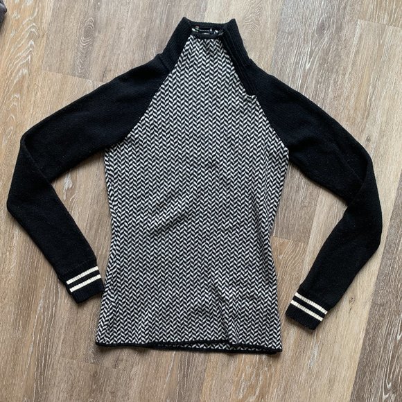 Smartwool Black and White Cowl Neck Sweater - Picture 2 of 4